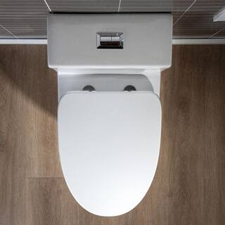 WOODBRIDGE Avanti 1-Piece 1.01.6 GPF High Efficiency Dual Flush Elongated All-in-One Toilet with Soft Closed Seat in White HT3001