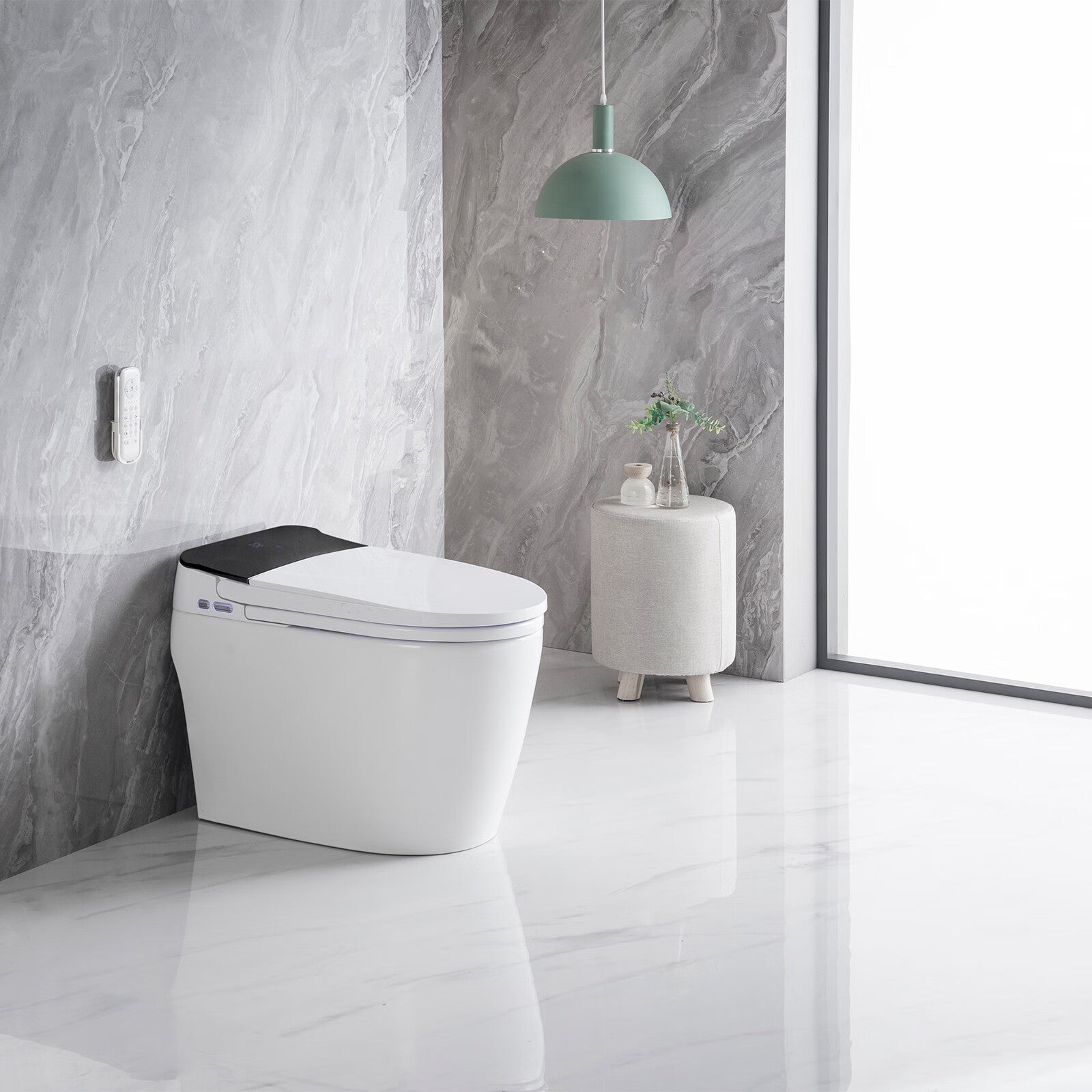 Elongated One-Piece Smart Toilet With Advance Bidet And Soft Closing Seat