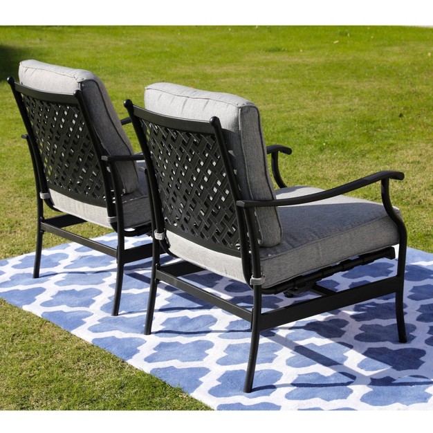 2pc Steel Outdoor Patio Accent Chairs Lokatse