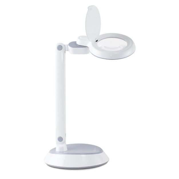 Folding Mag Desk Lamp White includes Led Light Bulb Ottlite