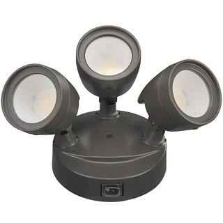 ETi 3 Head Dusk to Dawn Sensor Bronze Exterior Outdoor LED Flood Light Security Light 1800 to 3600 Lumens 4000K Wet Rated 51403141