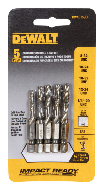 DW Steel SAE Drill and Tap Bit Set 5 pc