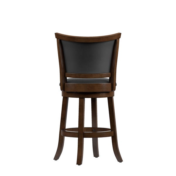 Woodgrove Bonded Leather Brown Wood Barstool (Set of 2)