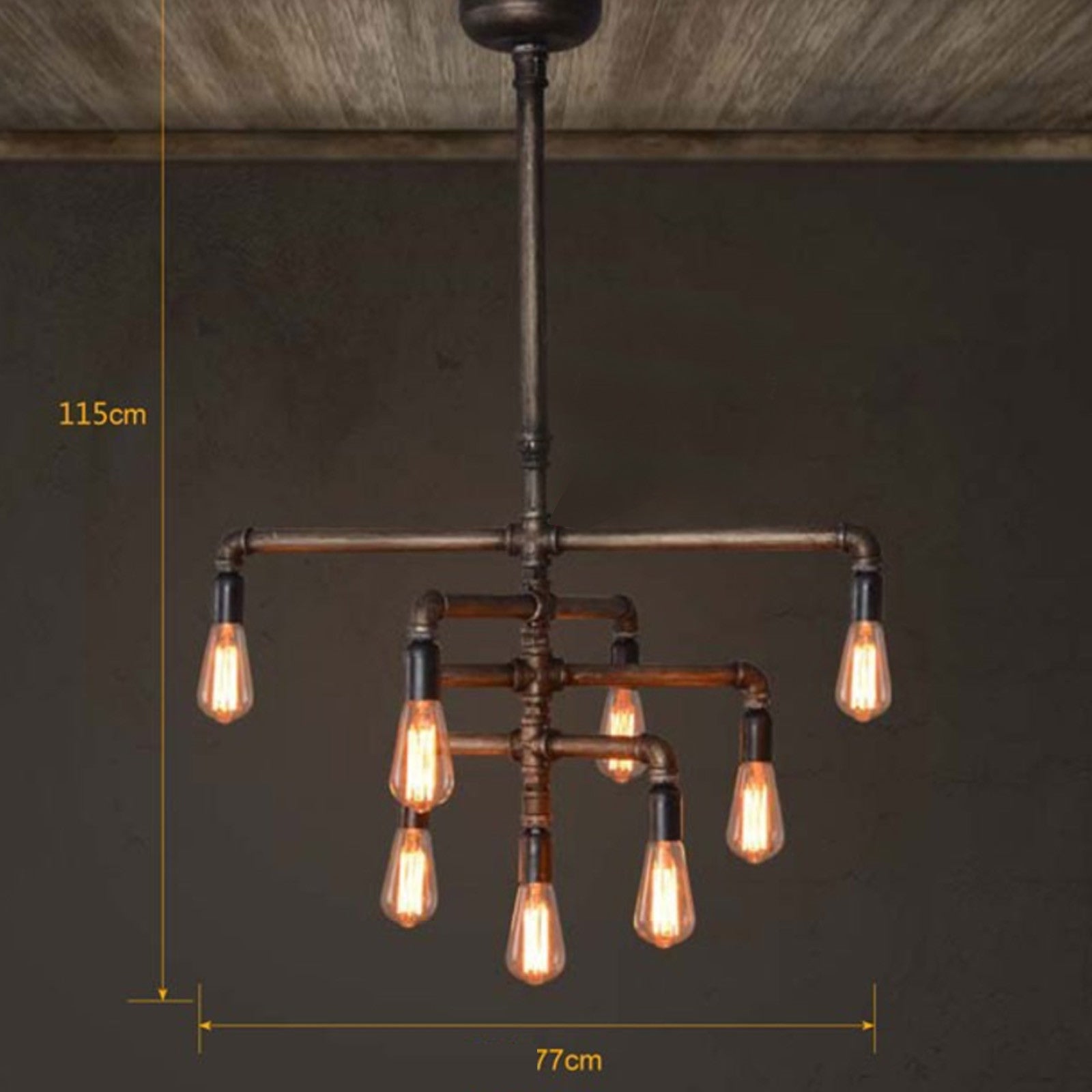 9 Heads Vintage Industrial Pipes Pendant  Lamp  Cy-Dd-188