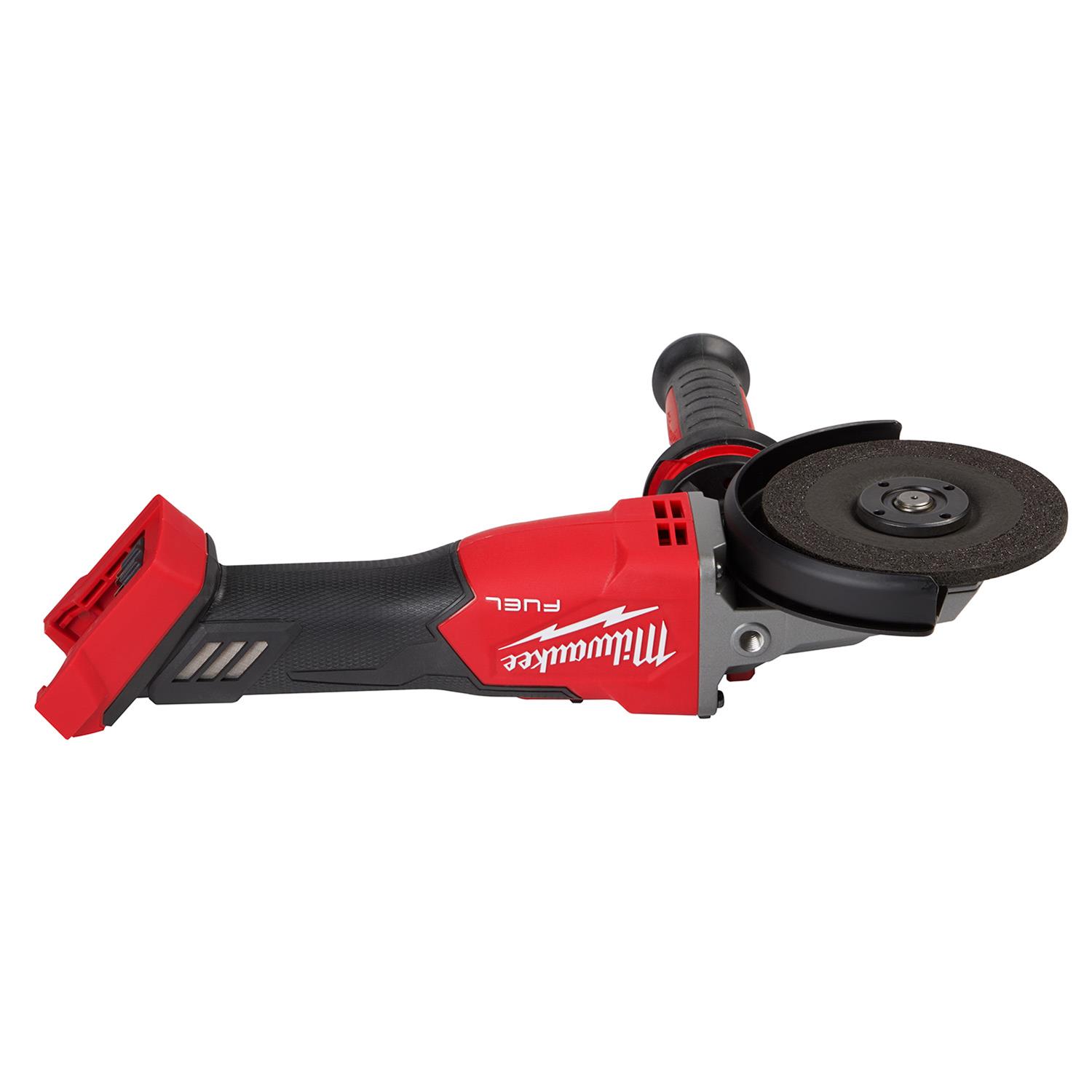 Milwaukee Tool 2887-20 Milwaukee M18 FUEL 5 in. Flathead Braking Angle Grinders with Slide Switch Lock-On