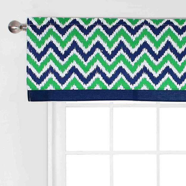 Bacati Mixnmatch Blue green Chevron Zigzag Window Valance