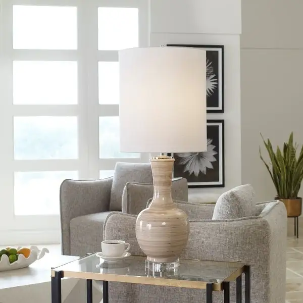 Uttermost Chalice Striped Table Lamp - 33.25 x 13 x 13