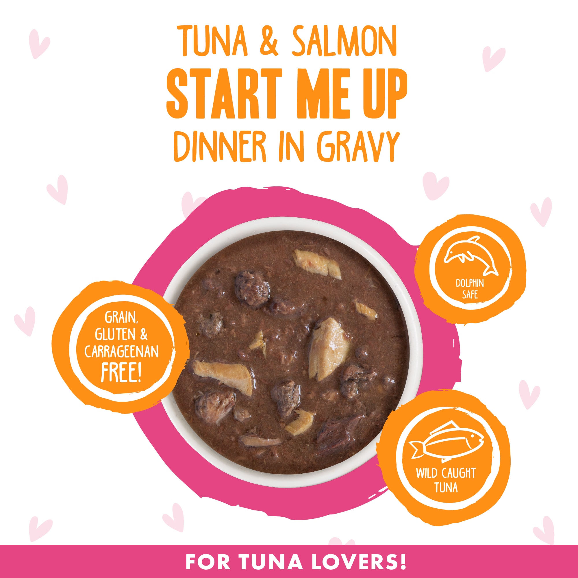 B.F.F. OMG Start Me Up Tuna  Salmon Dinner in Gravy Wet Cat Food， 2.8 oz.， Case of 12