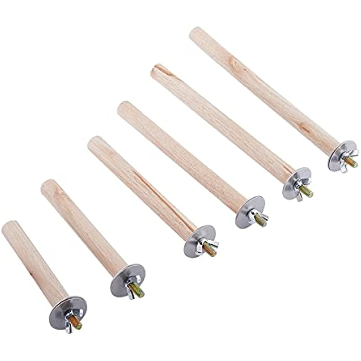 6PCS Parakeet Bird Stand Toy Natural Wood Platform Cage Accessories Stand Parakeet Logs Wood Paw Grinding