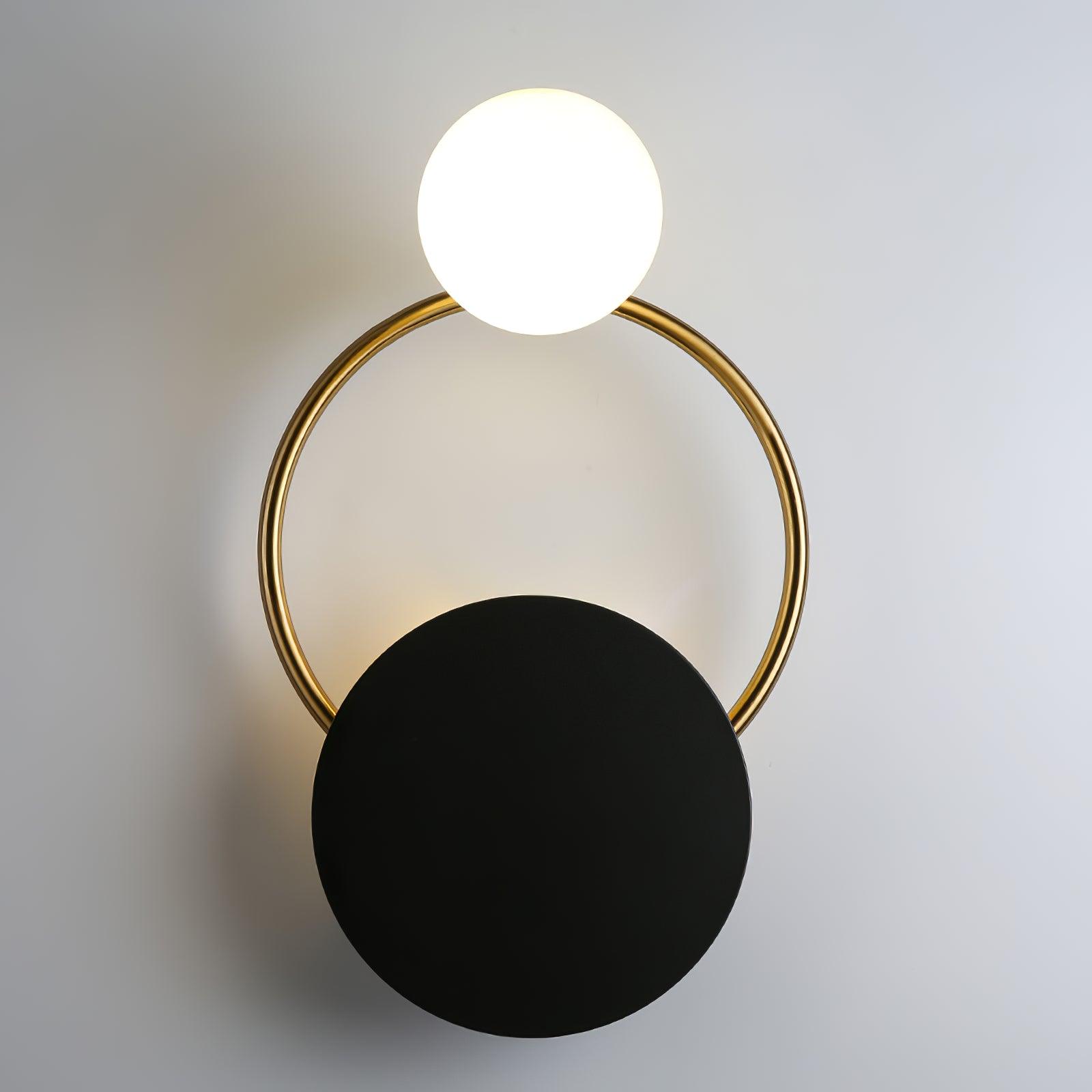 Black Circular Rings Wall Lamp