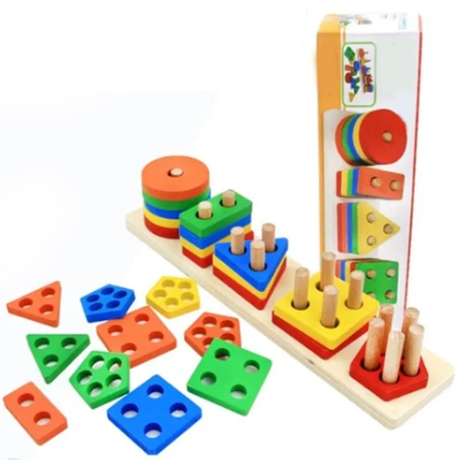 Kids Blocks Sorting Set Different Shapes Colors Improve Coordination Blocks Matching Educational Toy