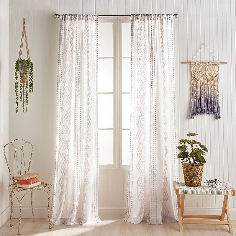 Peri Cut Geo Backtab 2-panel Window Curtain Set