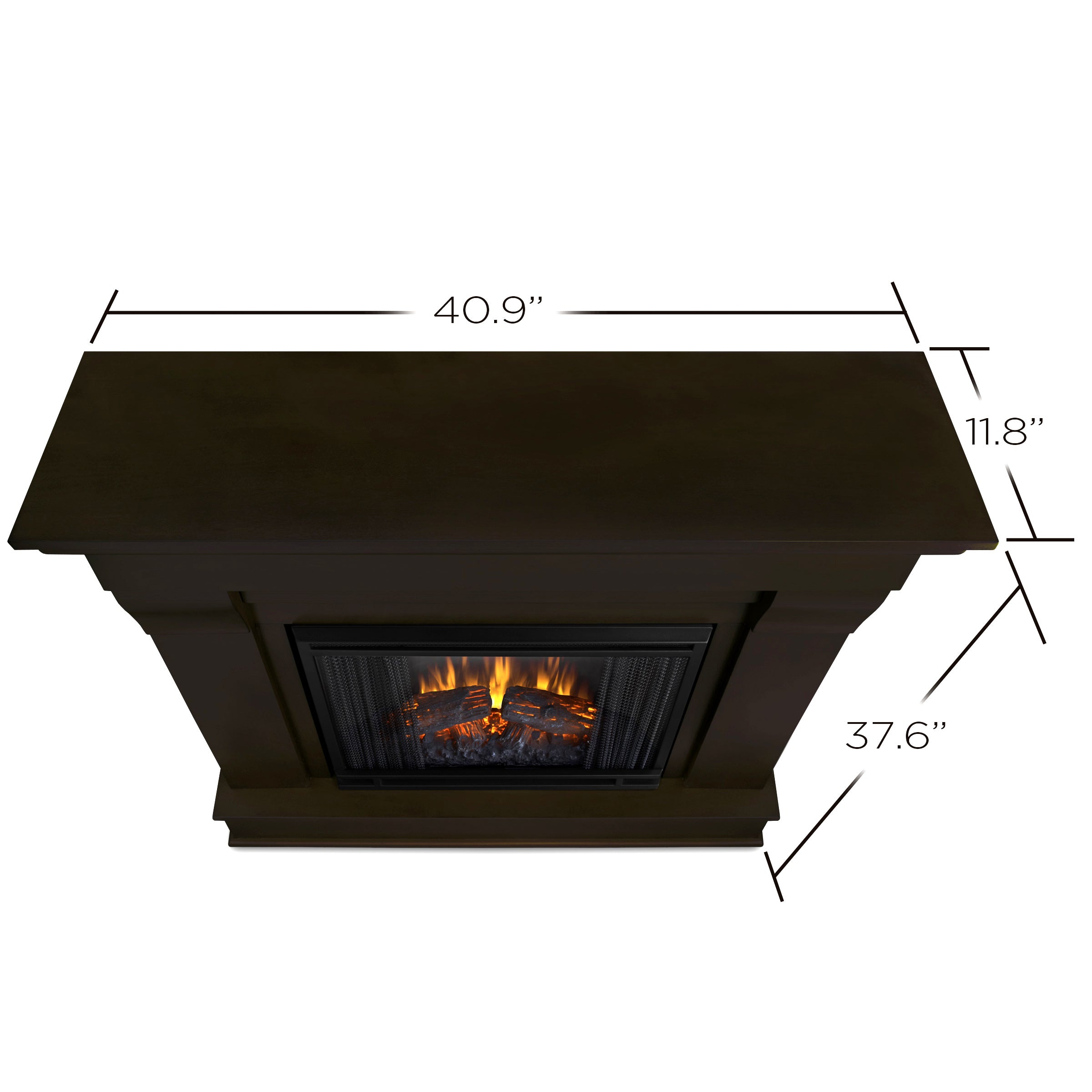 Chateau Electric Fireplace in Dark Walnut by Real Flame