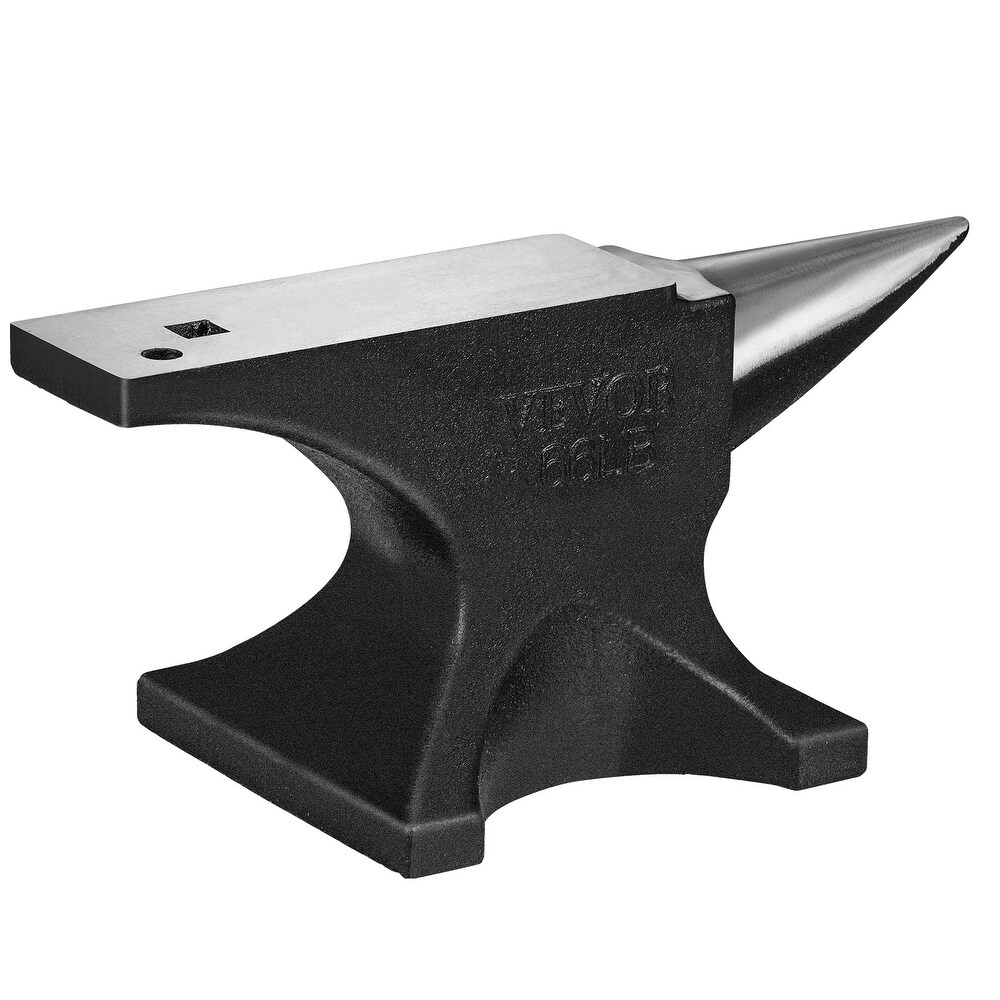 VEVOR Single Horn Anvil 8.8 22   66 Lbs Cast Steel Compact Design Stable Base High Hardness Rugged Round Horn Metalsmith Tool