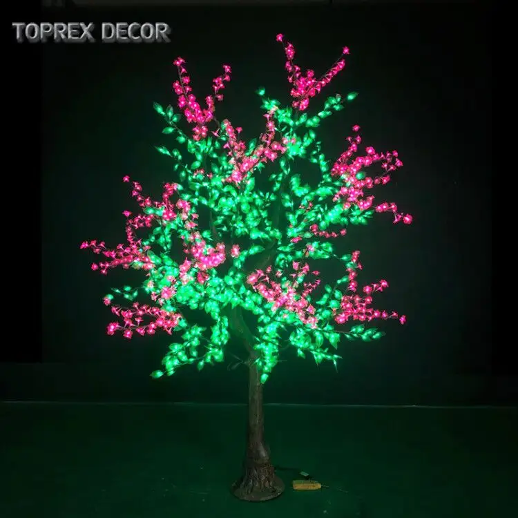 Outdoor Indoor Garden Supplies Landscaping Decoration Artificial Led Lighted Japanese Pink Cherry Sakura Blossom Tree