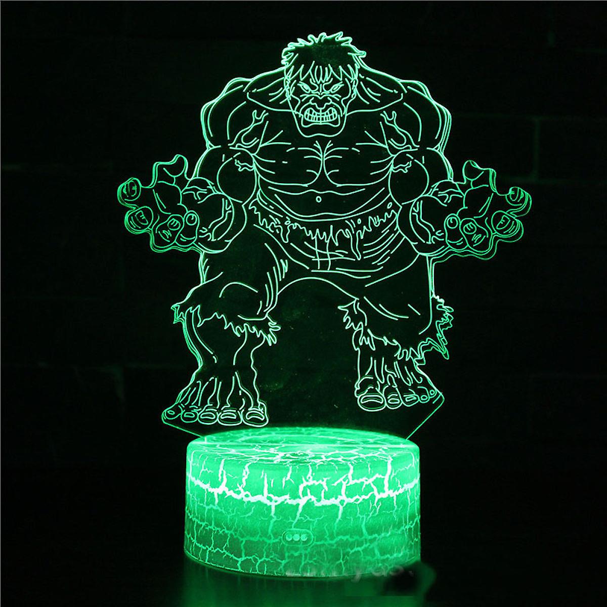 Green Hulk Illusion Lamp 3d Night Light With 16 Color Change Remote Control，room Dcor