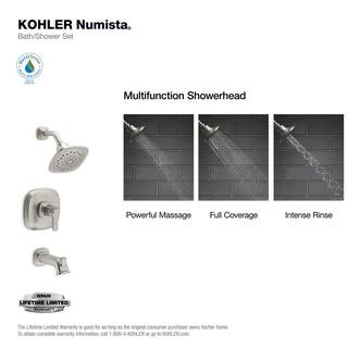 KOHLER Numista Single-Handle 3-Spray Wall-Mount Tub and Shower Faucet in Vibrant Brushed Nickel (Valve Included) K-R26586-4G-BN