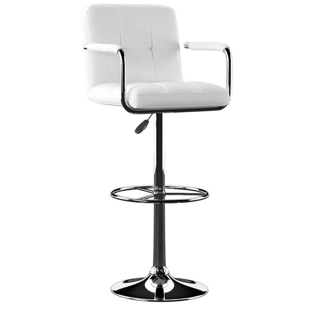 Powell Company Smith Adjustable 25 -33.5 in. White Counter and Bar Stool HD1207B19