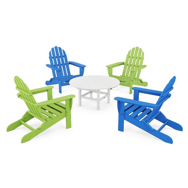 POLYWOOD Classic Folding Adirondack 5Piece Conversation Group