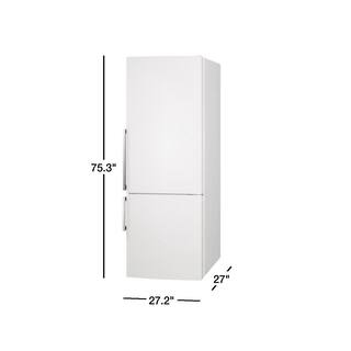 Summit Appliance 27 in. 16.8 cu. ft. Bottom Freezer Refrigerator in White Counter Depth FFBF281W