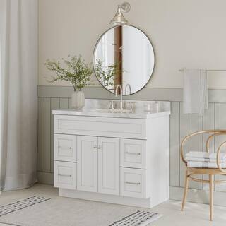 ARIEL Hamlet 42 in. W x 21.5 in. D x 33.5 in. H Bath Vanity Cabinet Only in White F043S-BC-WHT