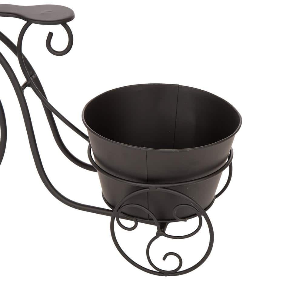 Glitzhome 20.75 in. H Metal Black Bicycle Planter (KD) GH1428202672