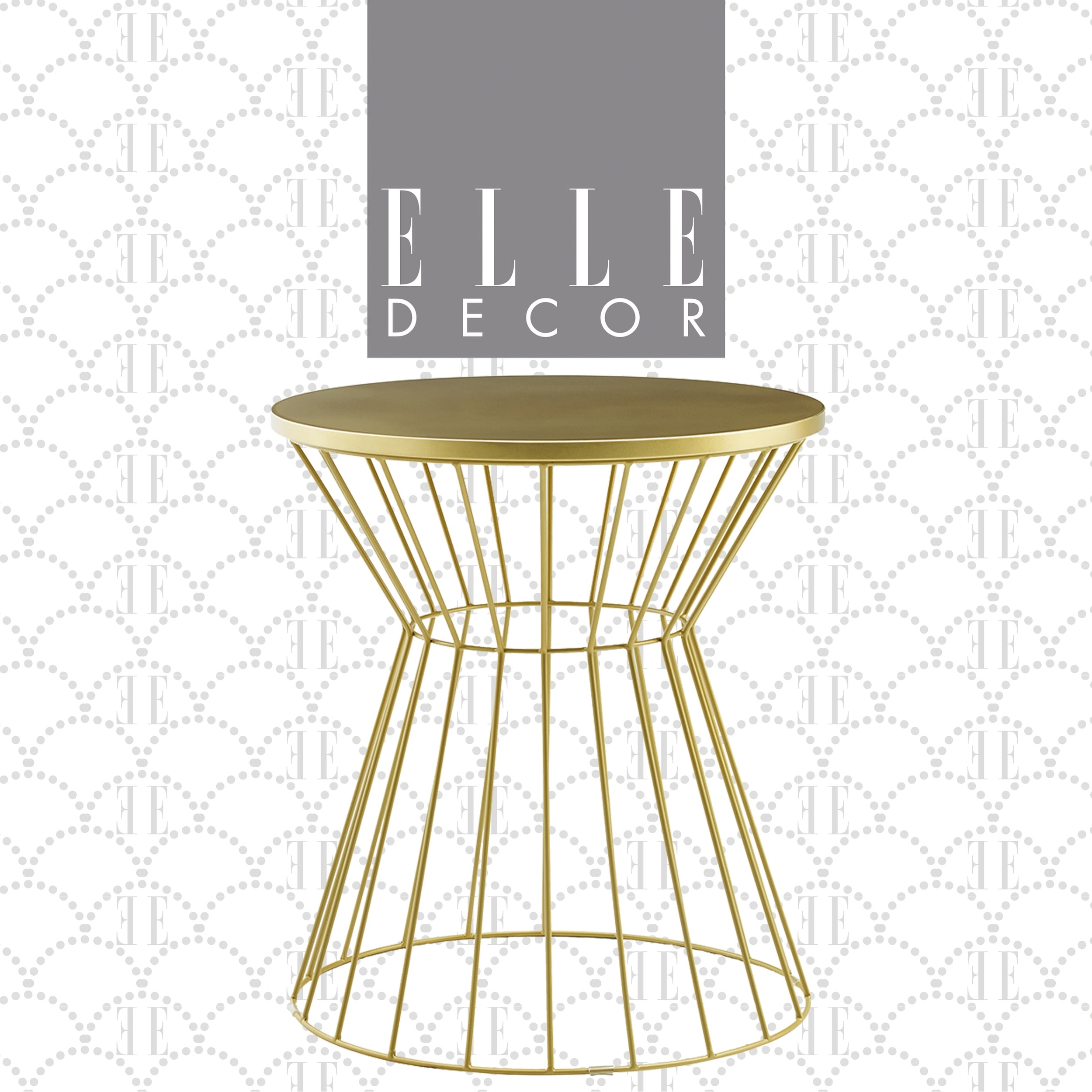 Elle Decor Lulu Round Hourglass Metal Side Table