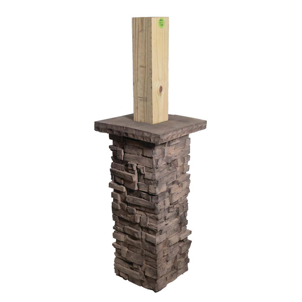 ClipStone 14 in. x 14 in. x 12 in. ProStack Column Wrap in Ash CSS.12.004.2