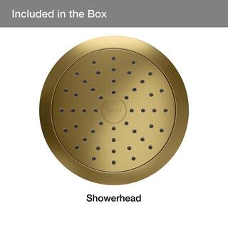 KOHLER Forte 1-Spray Pattern 5.5 in. Wall-Mount Fixed Shower Head in Vibrant Brushed Moderne Brass REC10282-G-2MB