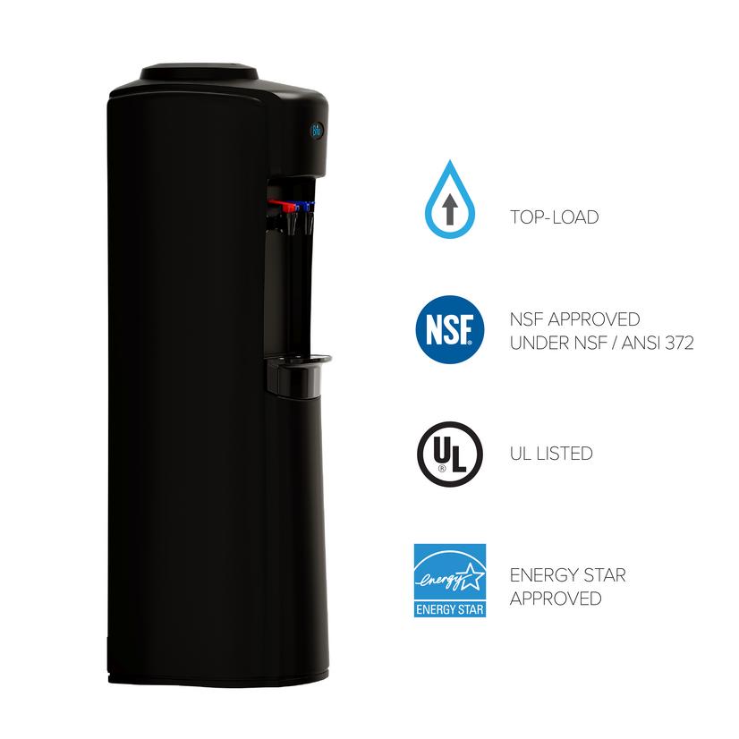 Brio 500 Series updated Top-Load Hot 198 Degrees and Cold 39 Degrees Temperature 3-5 Gallon Capacity Curved Water Cooler Dispenser