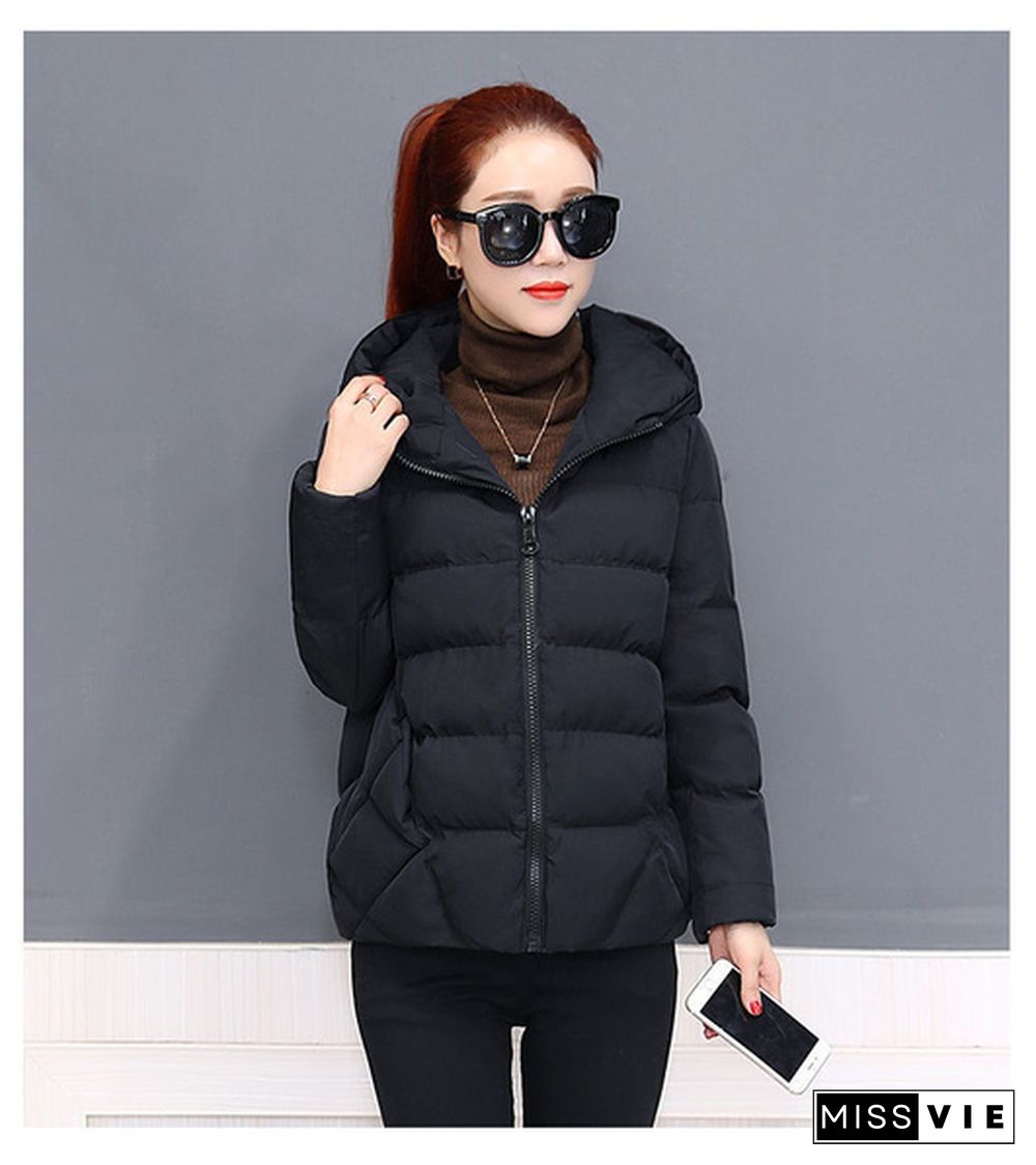 Women's Winter Jacket New Large Loose Hooded Cotton Padded Jacket Short Coat Cotton Padded Women's Winter Wear