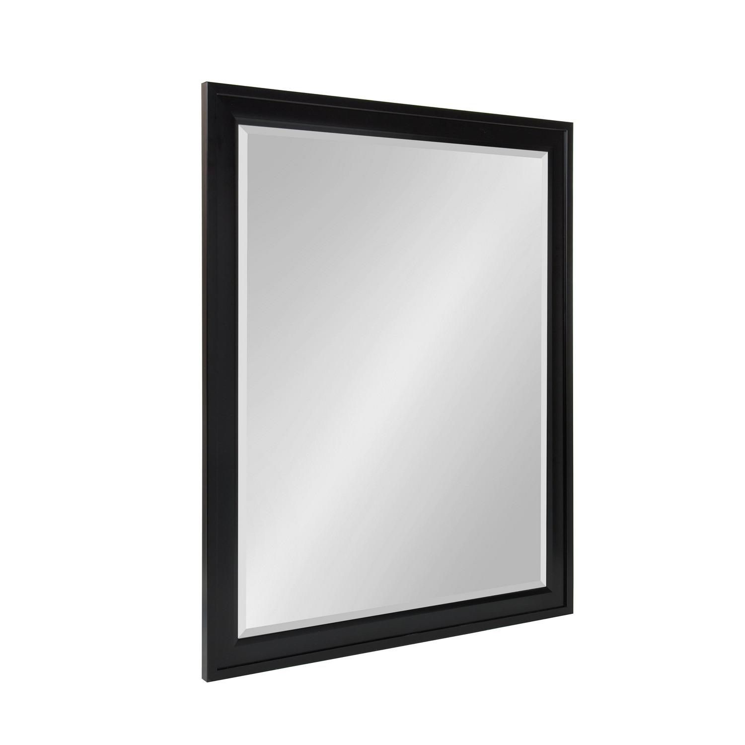 DesignOvation Bosc Framed Decorative Rectangle Wall Mirror， 27.5and#215;39.5 Black