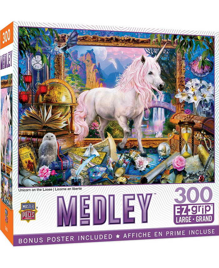 MasterPieces Puzzles Medley - Unicorn on the Loose 300 Piece Adult jigsaw Puzzle