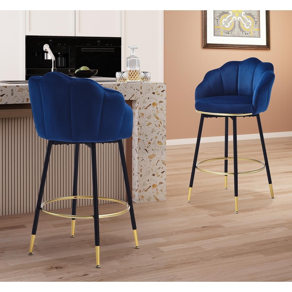 Hausfame Modern Swivel Bar Stools With Backs (Set of 2)   22.2 in. W X 21.3 in. D X 39.6 in. H