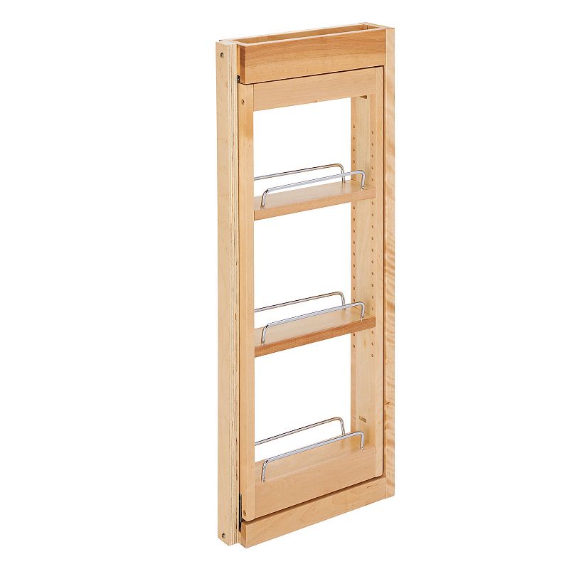 Rev-A-Shelf 3 Pull Out Wall Filler Cabinet Wooden Organizer， 432-WFBBSC30-3C