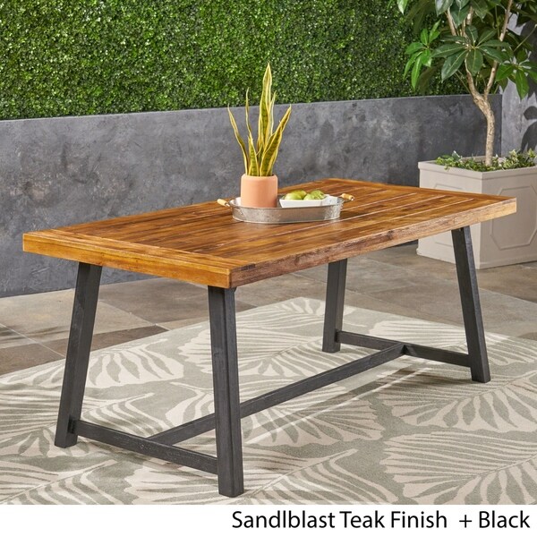 Raphael Outdoor Acacia Wood Dining Table by Christopher Knight Home