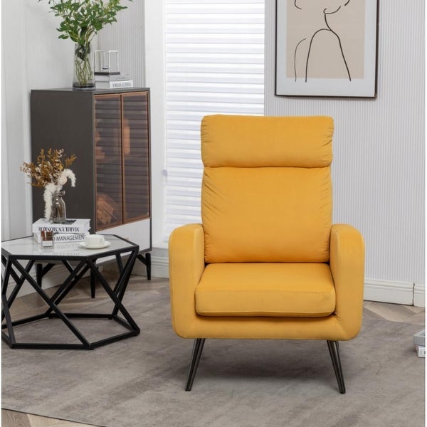 Modern Upholstered Accent Chair with Metal Legs