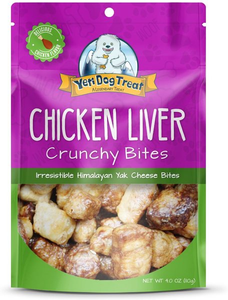 Yeti Dog Chew Chicken Liver Crunchy Bites Himalayan Yak Cheese Dog Treats， 4-oz bag