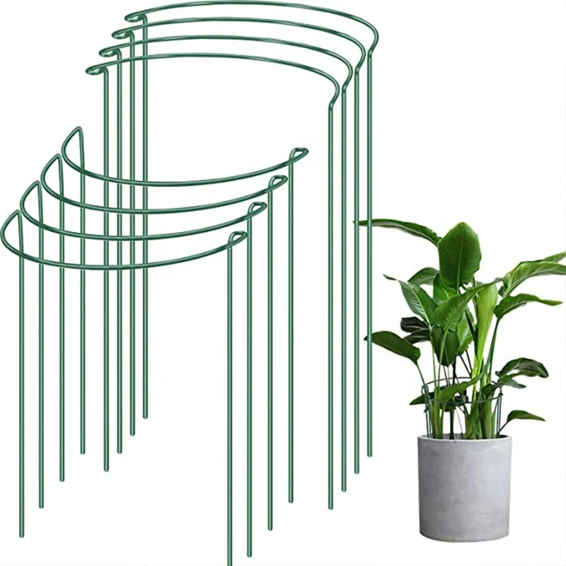 New Plastic Garden Stake Steel Foldable Plant Support Climbing Flowers Cages Assembled Garden Tomato Cages