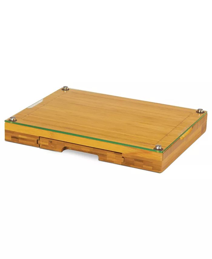 Picnic Time Toscanaandreg by Concerto Glass Top Cutting Board with Cheese Tools