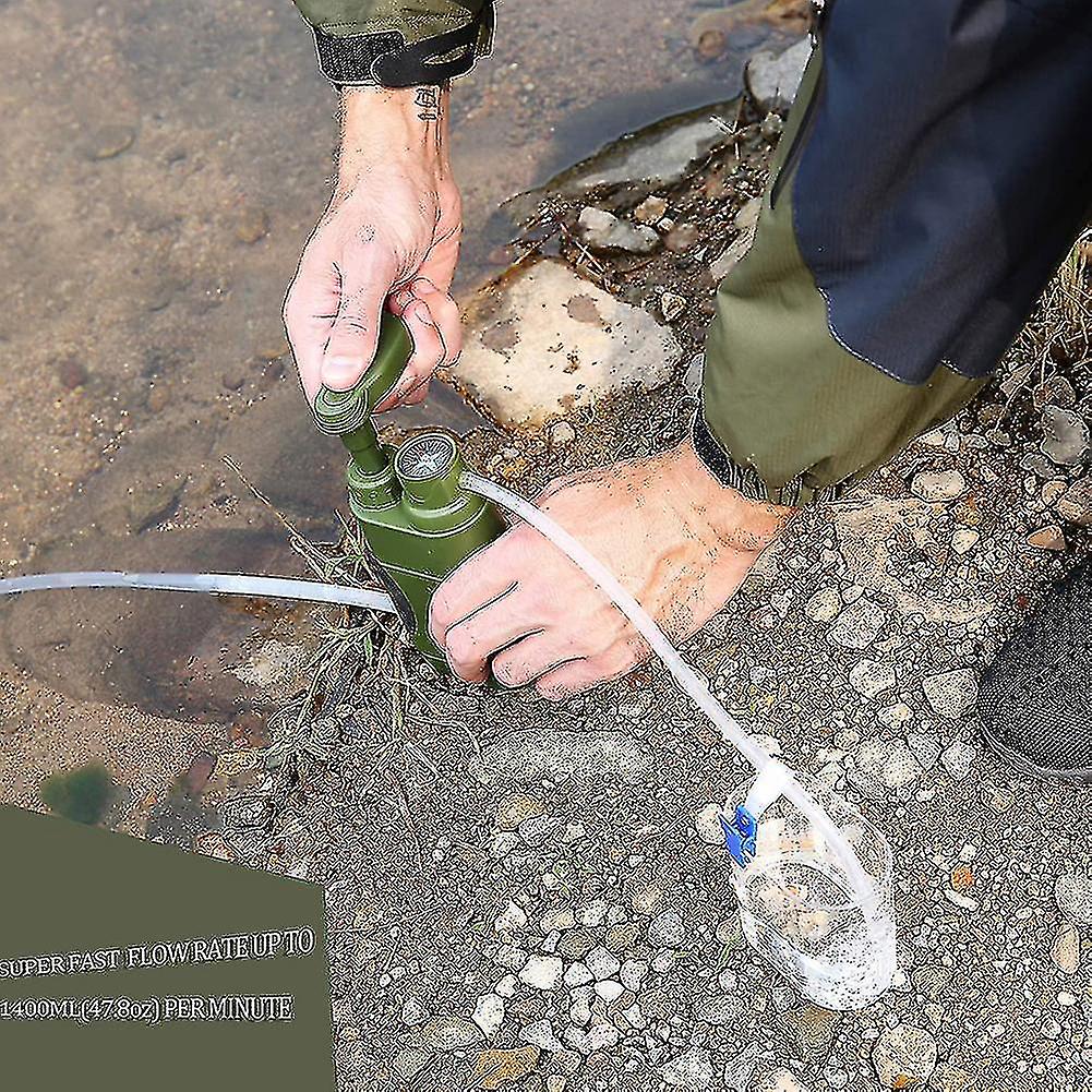 Outdoor Water Purifier Pump Survival Water Filter Camping Travel Portable Emergency Hand Pump Filter Water