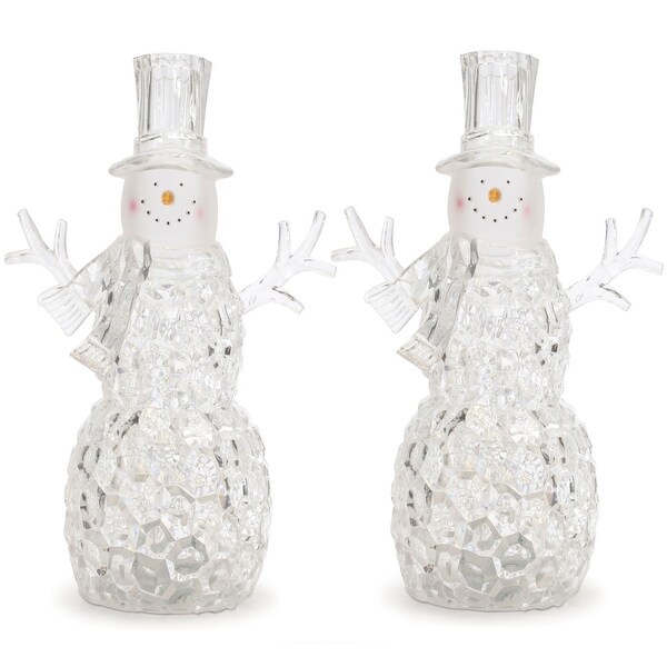 Snowman (Set of 2) 11.75H Plastic 3 AA Batteries Not Included 6 Hr Timer