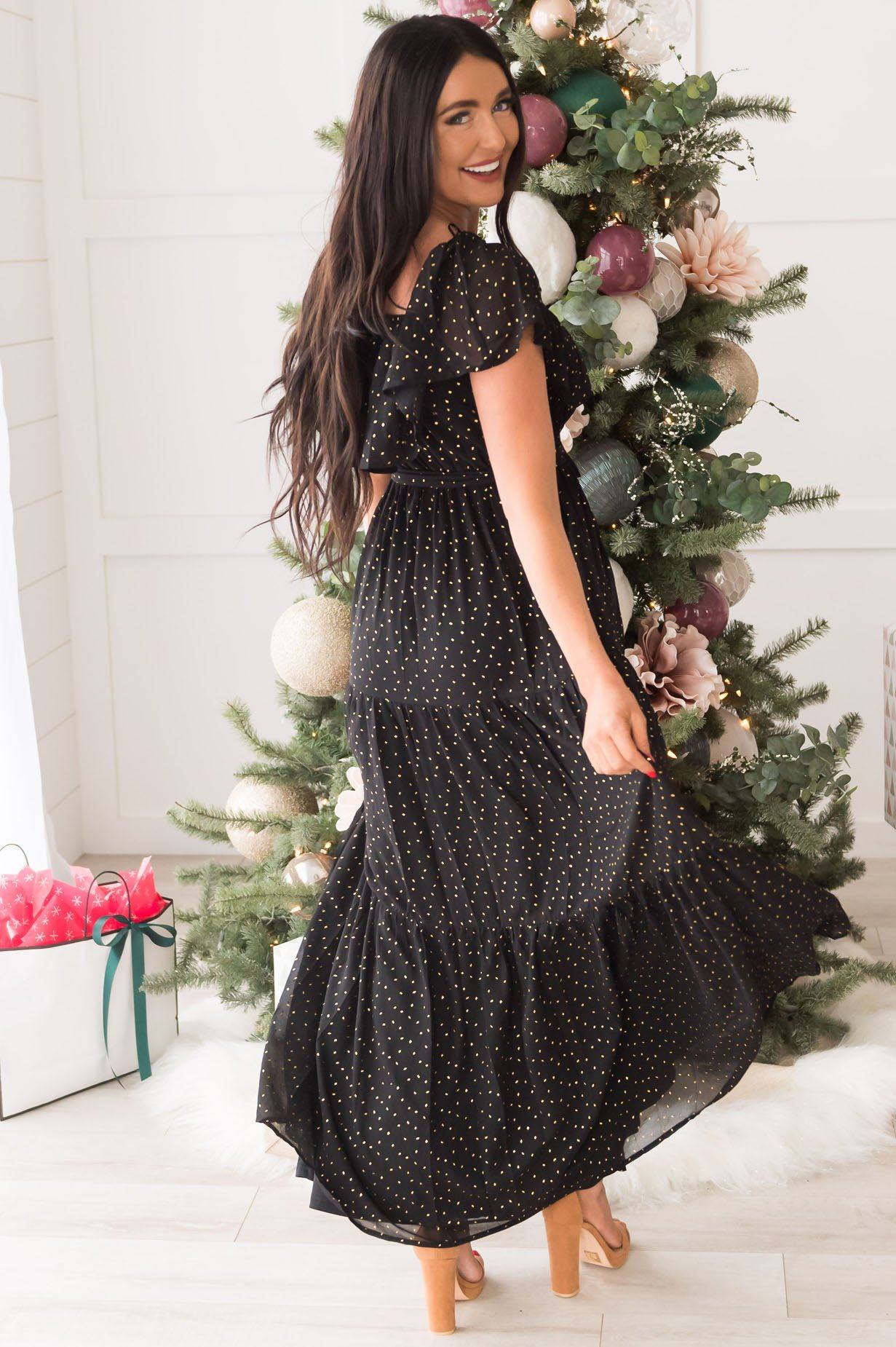 The Caroling Diamond Confetti Modest Maxi