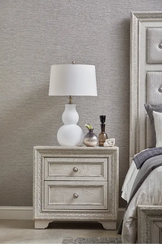 Camila Pearl White Nightstand