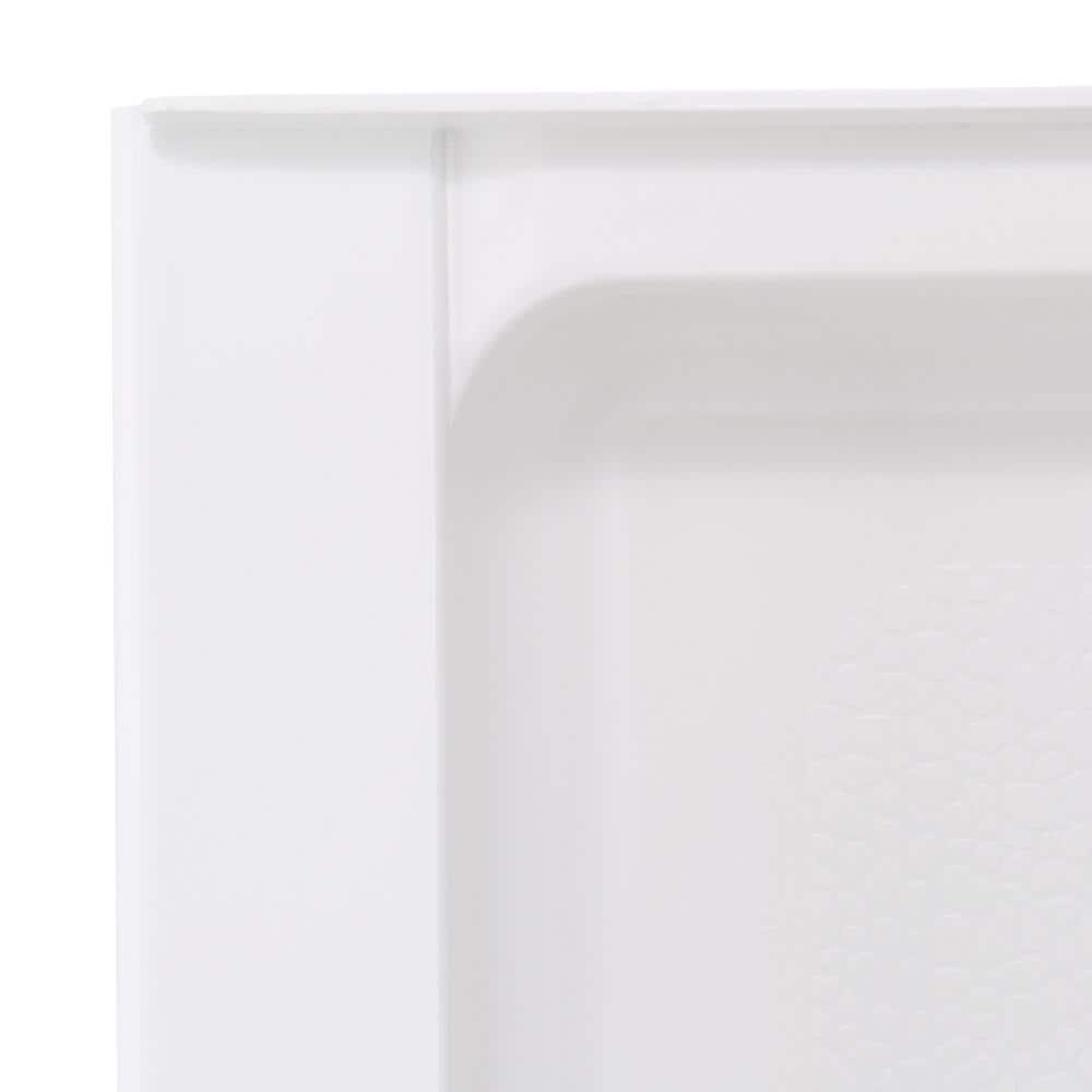 Swan 34 in x 48 in Solid Surface Single Threshold Center Drain Shower Pan in White