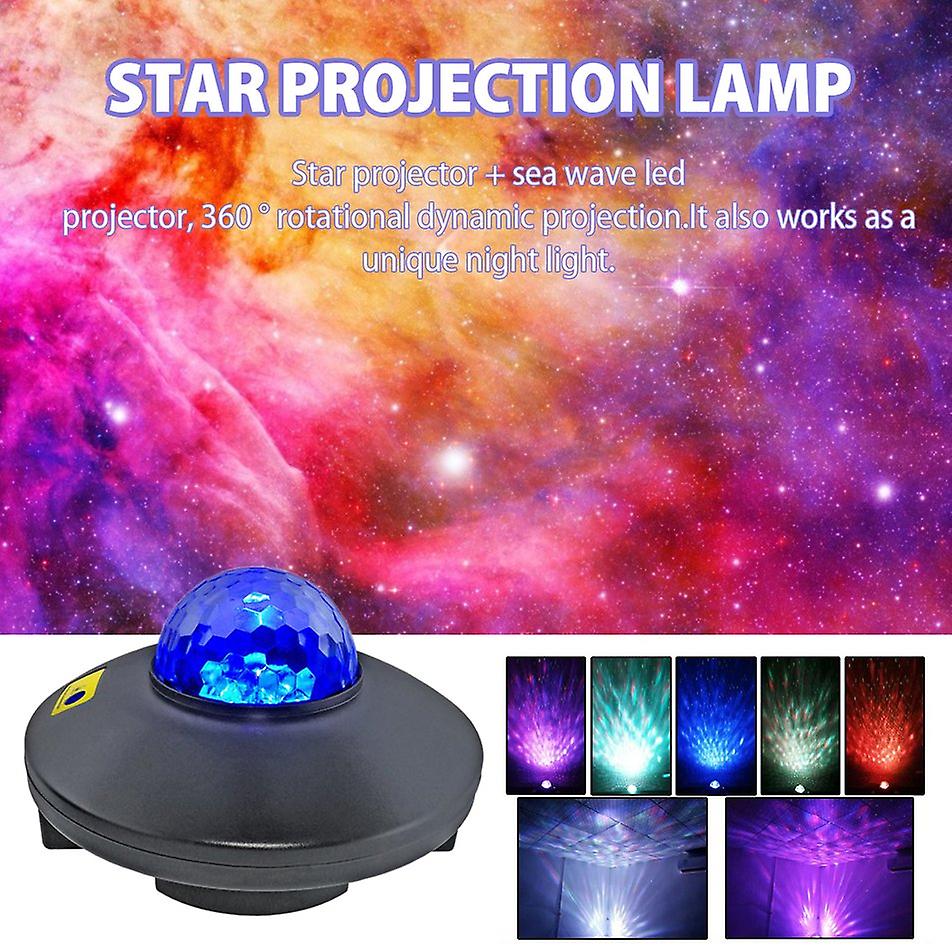 Wireless Led Music Player Star Projection Lamp Romantic Laser Water Pattern Projection Lamp Voice Controlled Projection Lamp