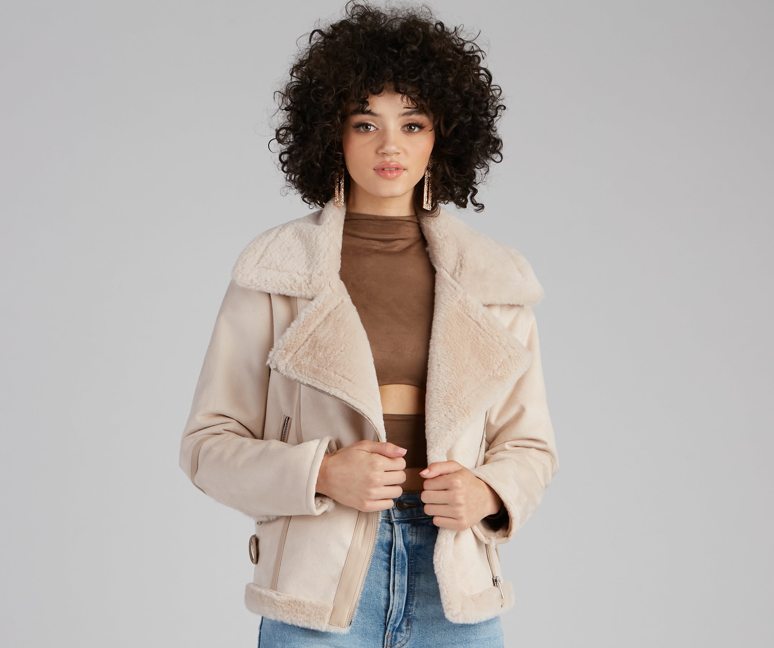 Luxe And Chic Sherpa Moto Coat