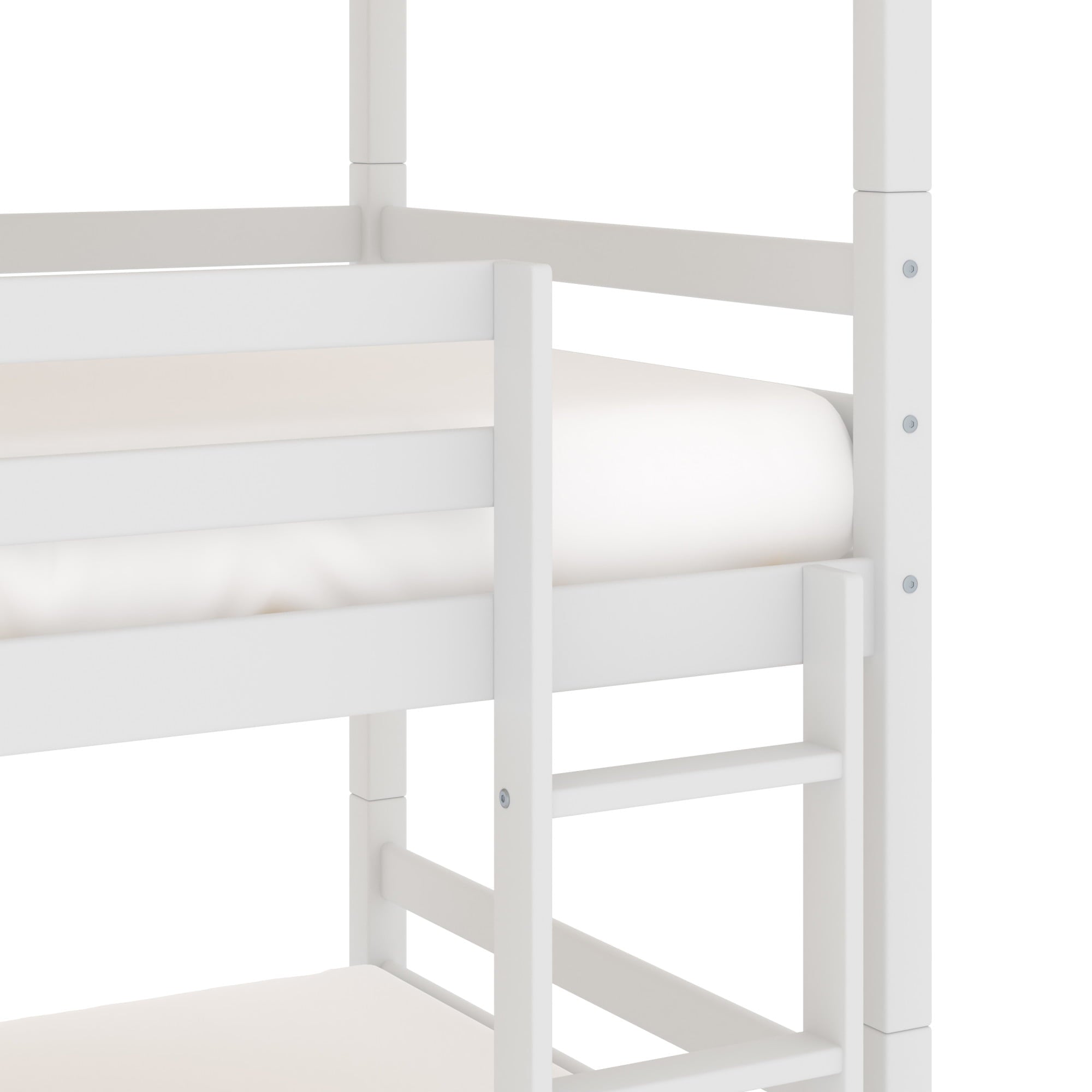 Campbell Wood Triple Twin Convertible Bunk Bed, White