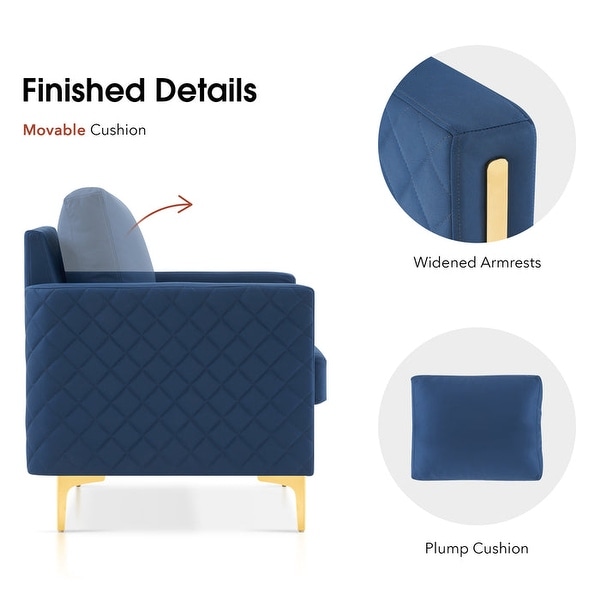 MCombo Accent Club Chair， Leathaire Fabric Upholstered Single Sofa Chairs， Modern Armchair for Living Room Office HQ614