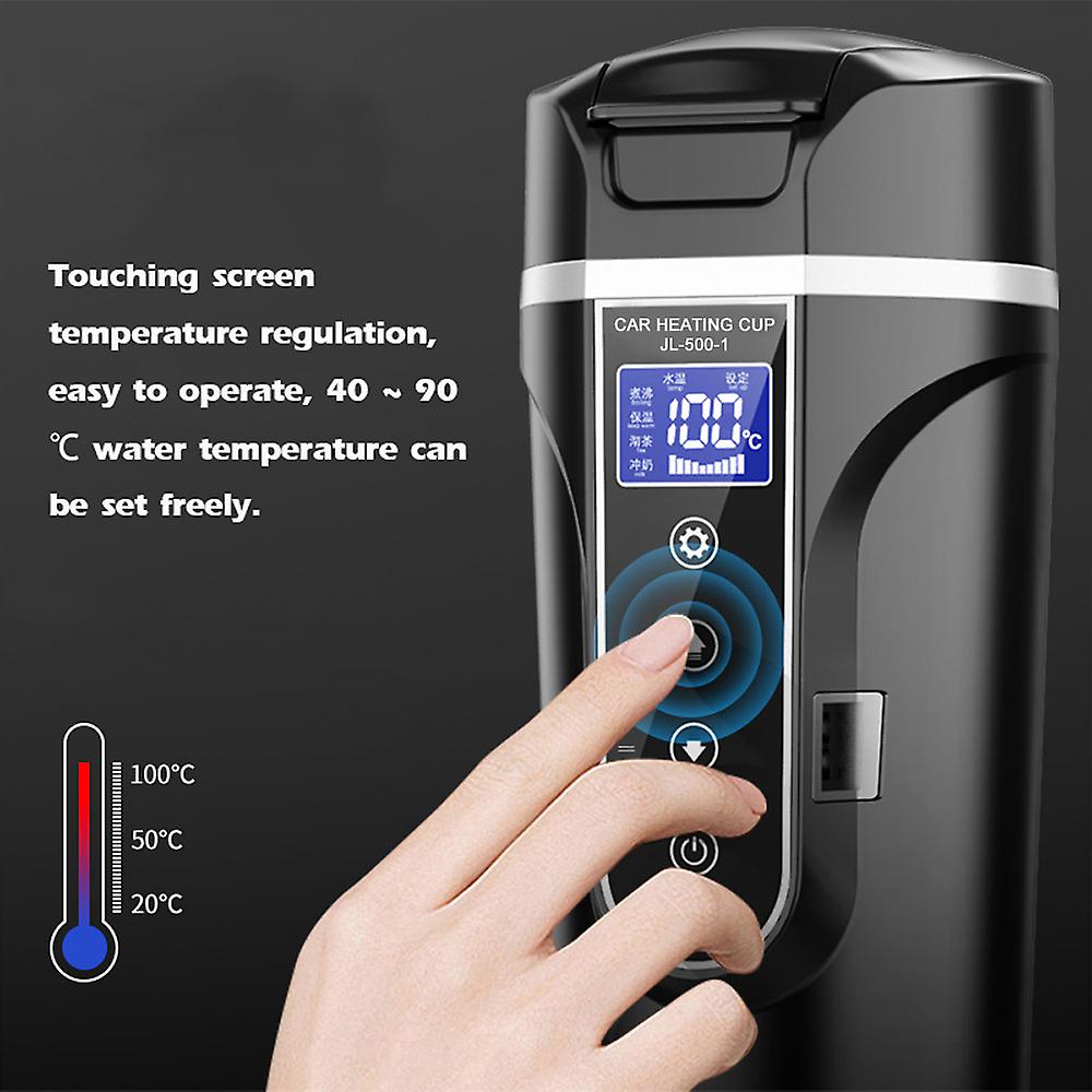 Vehicle Heated Water Cup Electric Kettle Heat Preservation 12.0v Car 24v Truck Household Vehicle Water Heaters Small Electrical Appliances Lcd Display